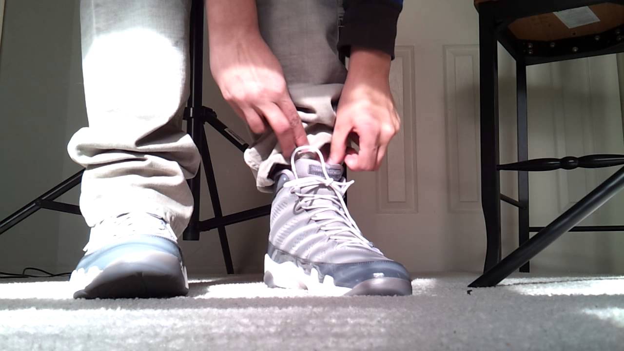 jordan 9 cool grey on feet