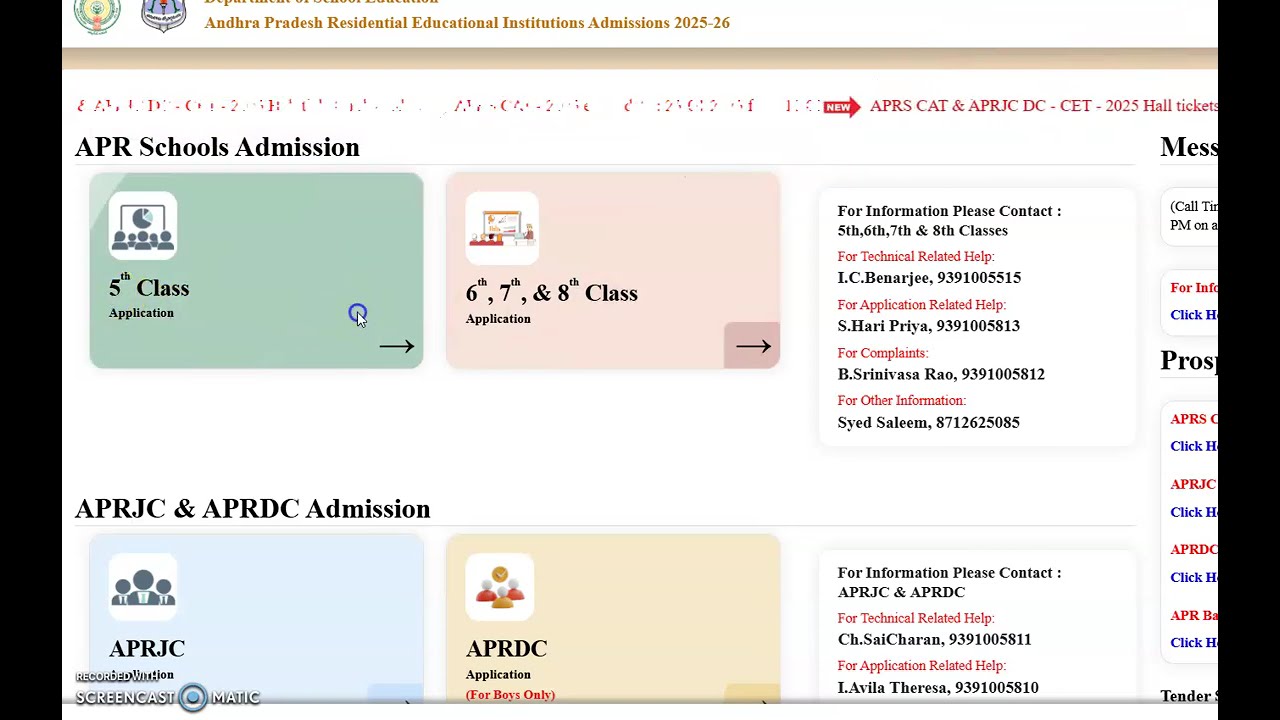APR Schools,  APRJC & APRDC Admission ||  APRS CAT & APRJC DC - CET - 2025 Hall tickets released