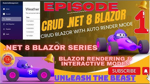 EPISODE 1  On How to Create Simple CRUD .NET 8.0 Blazor With Auto Render Magic,EF Core, SQL Server.