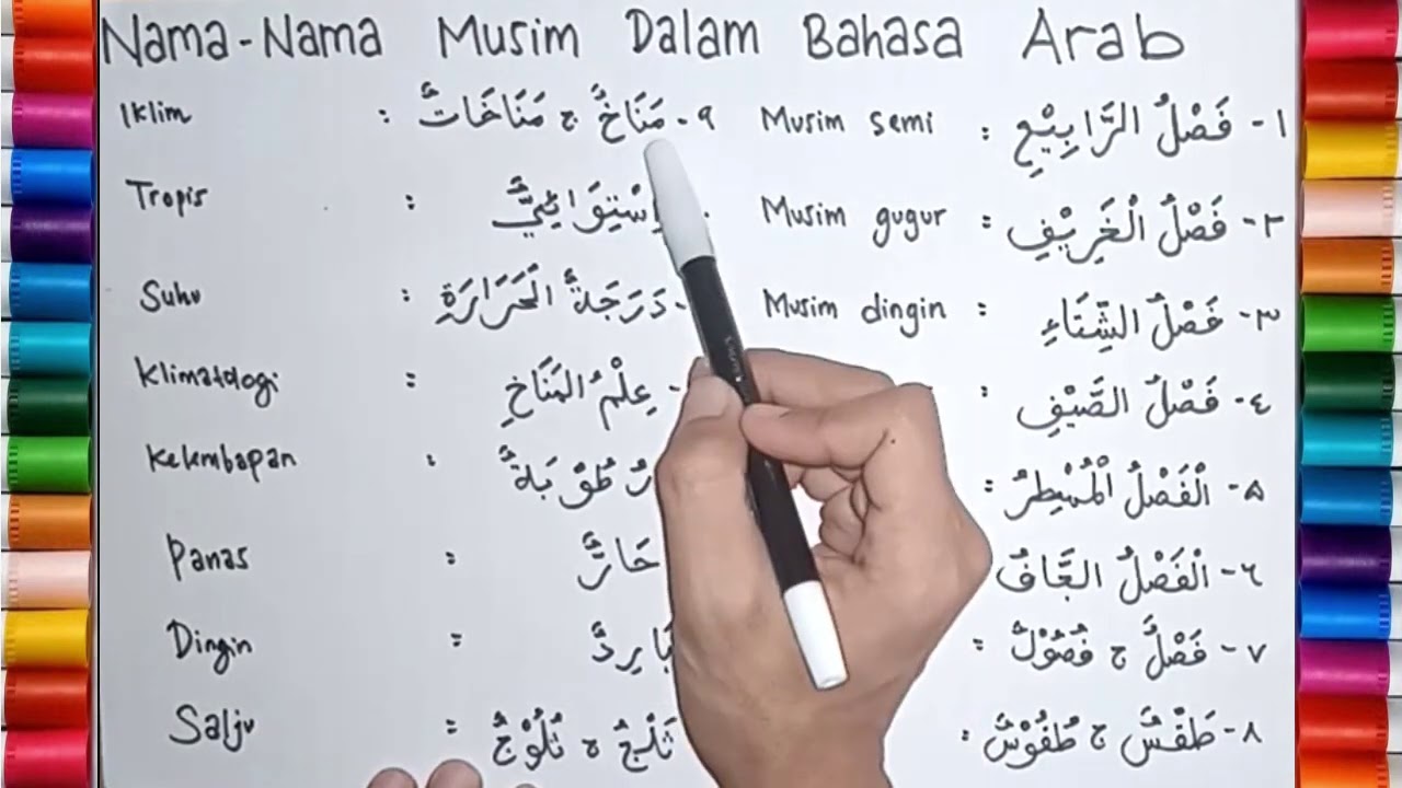 Belajar Nama - Nama Musim dalam Bahasa Arab dan Artinya - YouTube