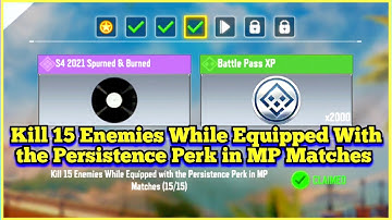 CallOfDutyMobile Kill 15 Enemies While Equipped With the Persistence Perk in MP Matches TaskComplete