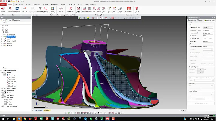 Geomagic Design X reverse engineering with GOM - Capture 3D - Impeller RE