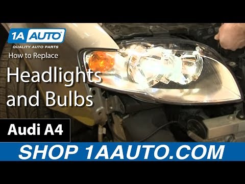 How To Install Replace Change Headlights and Bulbs 2005-08 Audi A4