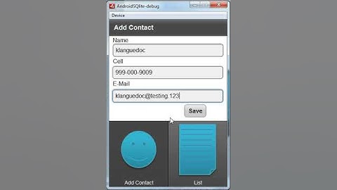 Android SQLite App Demo