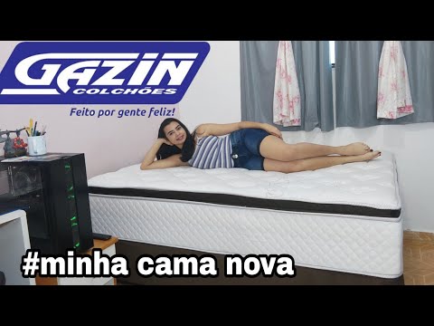 CAMA BOX CASAL GAZIN-Colchão Molas Pocket Ensacadas Tower *Com pilow top*