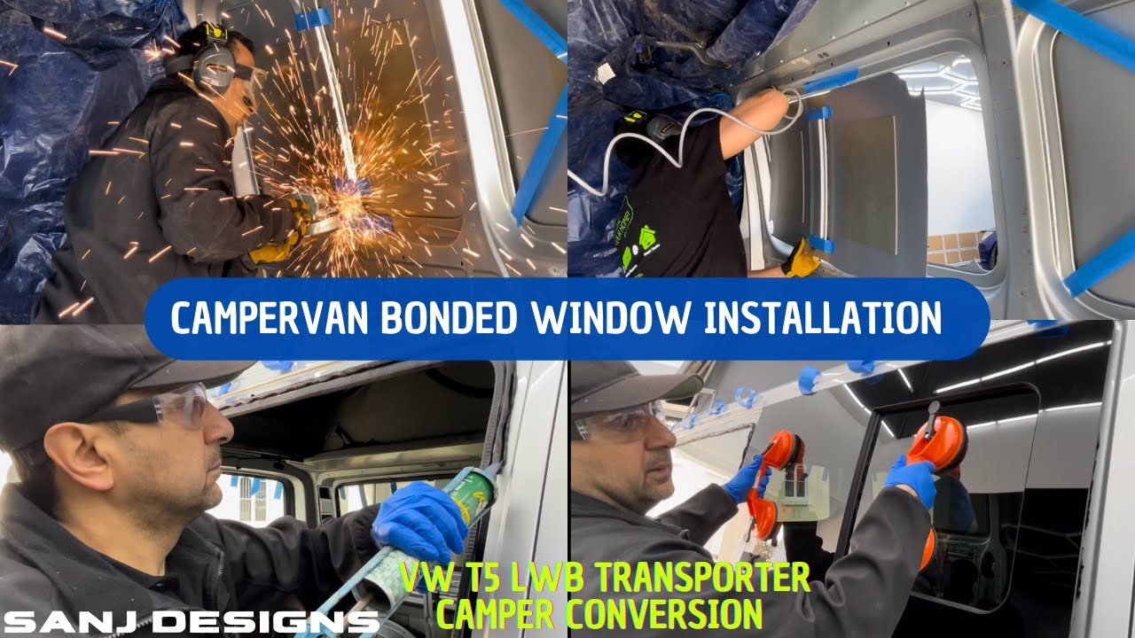 Campervan Bonded Window Installation | Part 8 | T5 Camper Conversion ...