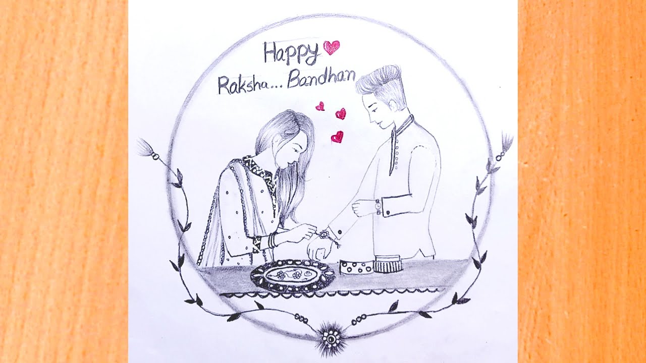 Free Raksha Bandhan Brother Sister With Rakhi Line Art Design Banner PSD  Template - Indiater