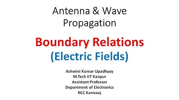 Lec 2.8: Boundary Conditions for Electric fields