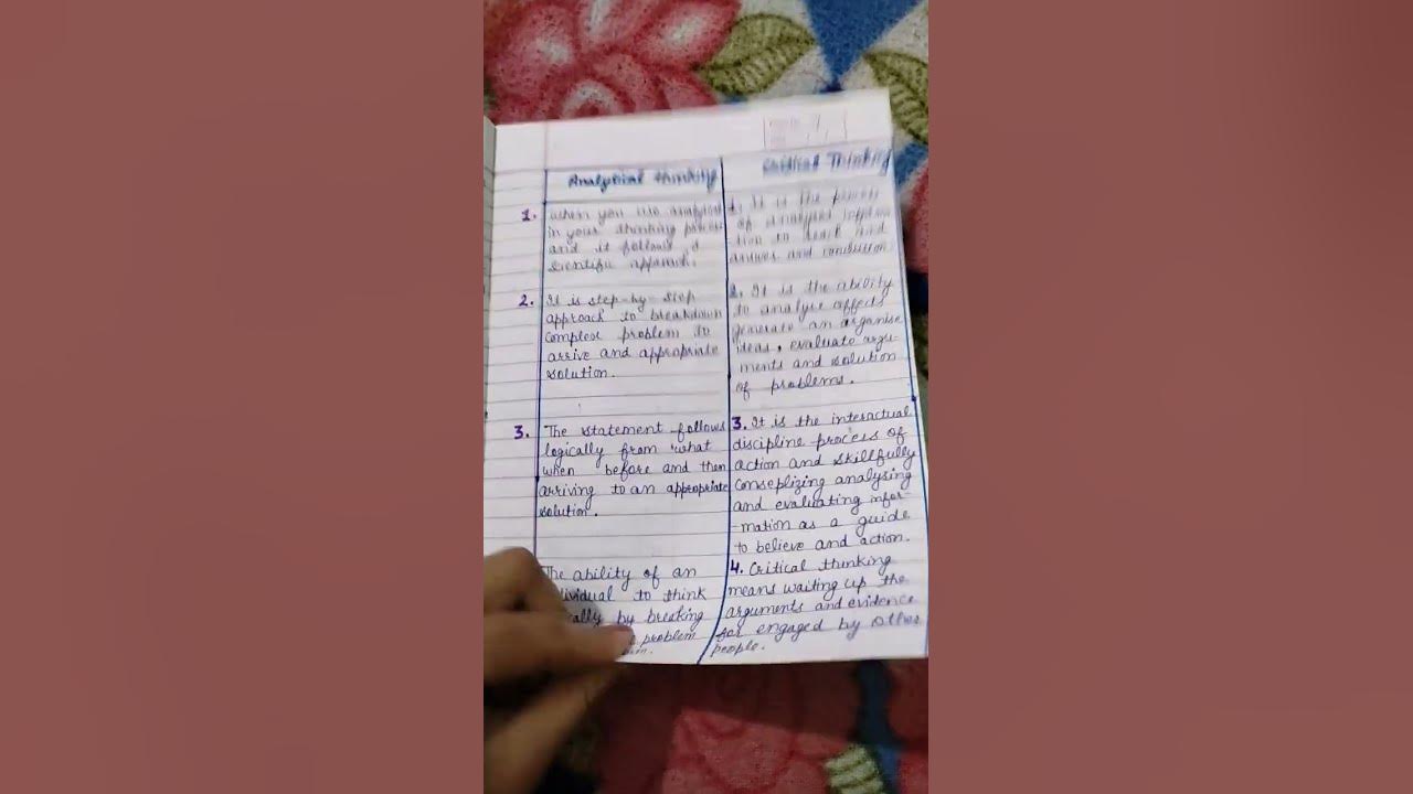 Difference between analytical and critical thinking text reading and