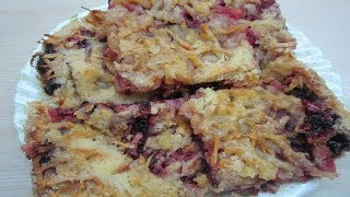 Насыпной пирог без замеса теста. Три стакана. Простой рецепт. Насыпной пирог без замеса теста. Три стакана. Простой рецепт.