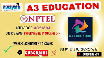 NPTEL Programming in Modern C++ – Week 3 Overview | NOC25-CS144 | IIT Kharagpur | Jul–Dec 2025