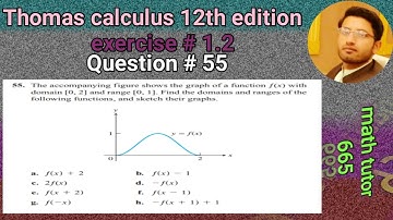 || Thomas calculus 12th edition exercise # 1.2 Question # 55 || find domain and range & graph ||