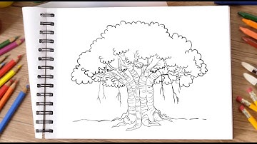 How to Draw Banyan Tree | Step by Step | For Beginners | 2020 *New Drawing Hacks*
