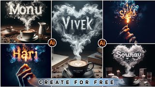 Viral 3D Ai Coffee Name Smoke Photo Editing|Instagram Viral Ai Photo Editing|Bing Image Creator 2024