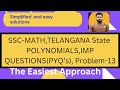 SSC-MATH of TELANGANA State, POLYNOMIAL Problem-13