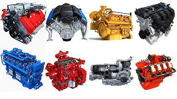 V6, V8, V12 and V16 Engine 3D Models for Cars and Trucks