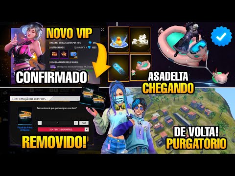 NOVO MENSAL, PURGATORIO DE VOLTA, CAIXAS REMOVIDAS, PUNHO, ANIMAÇÃO MVP E MAIS NOVIDADES FREE FIRE