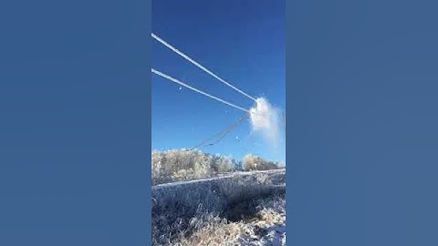Ice removing from electric line