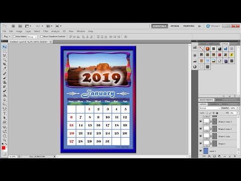 Photoshop tutorials |How to Make Your Own Calendar in adobe Photoshop