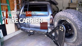 Dirtcom Trail Swing Tire Carrier on Toyota 4runner  unboxing / install / review