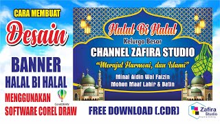 CARA MEMBUAT DESAIN BANNER HALAL BI HALAL DI COREL DRAW (FREE FILE CDR)