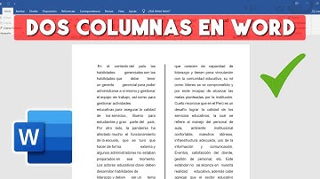 Como Hacer 2 Columnas en Word | Poner Dos Columnas en Word