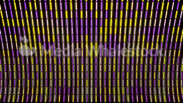 Abstract colorful lines devided into small segments flowing on black background, seamless loop