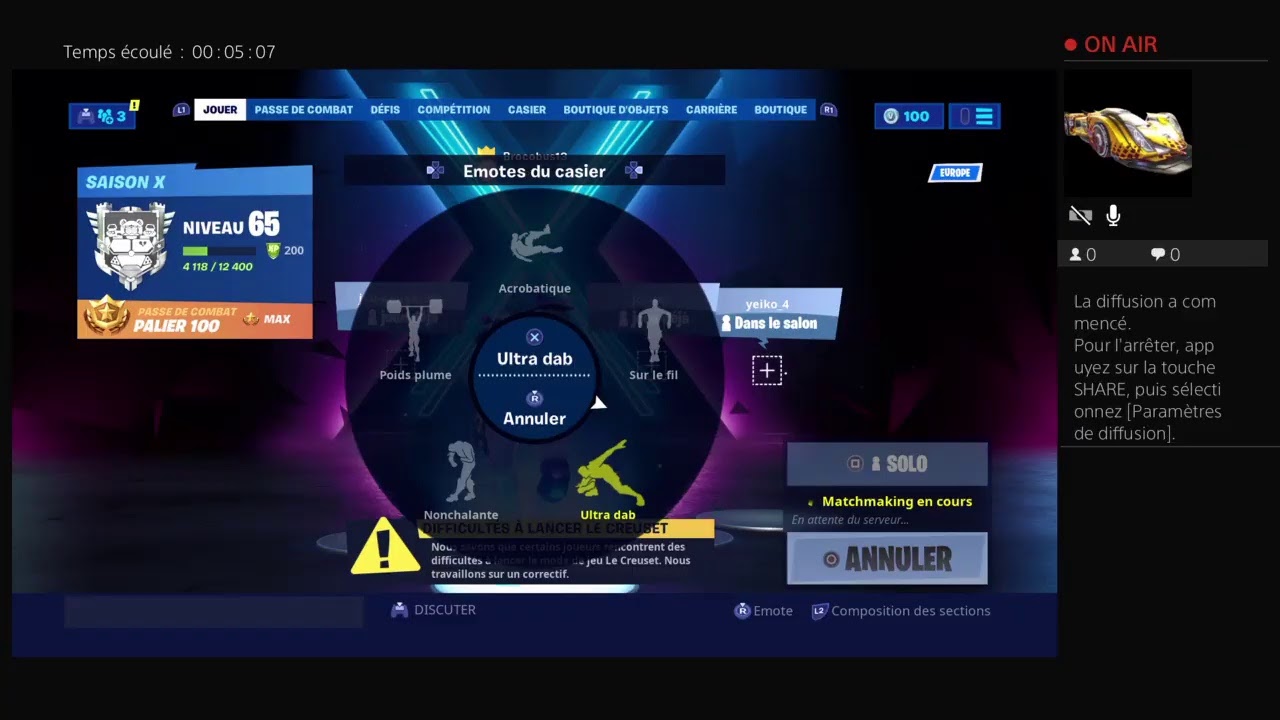 Live fortnite saisonX