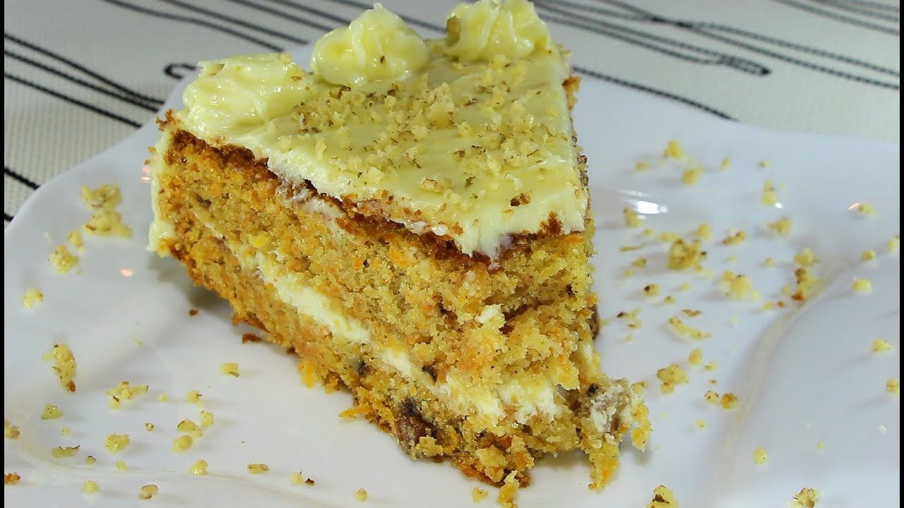 Морковена торта с крема сирене