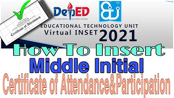 HOW TO INSERT MIDDLE INITIAL TO YOUR CERTIFICATE FROM LMS ( INSET 2021)