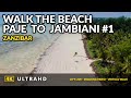 4K Walk on the beach from Paje to Jambiani #1 Zanzibar 2021