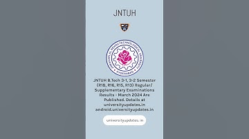 JNTUH B.Tech 3-1, 3-2 Semester Regular/Supplementary Exams Results - March 2024 Are Published