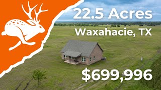 Texas Land for Sale - 3 Bed / 2.5 Bath Home with 22.5 Acres near Waxahachie in Ellis County, TX