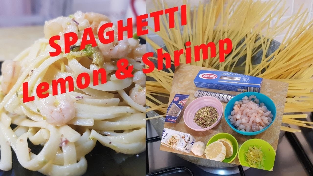SPAGHETTI LEMON & SHRIMPS | SUPER DELICIOUS FOOD 😋😋😋