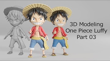 Modeling Luffy One Piece 3D Blender Tutorial Part 03 end