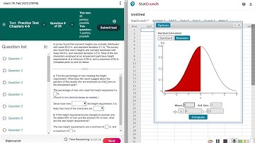 Nonstandard Normal Distribution Finding Percentage and Height Requirements Using Statcrunch