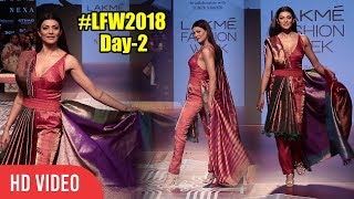 Miss India Universe Sushmita Sen In Saree At Lakme Fashion Week 2018 Day 02