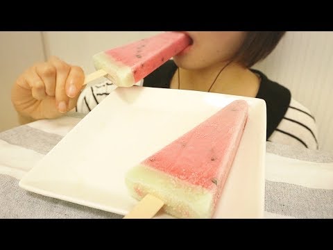 ASMR☆咀嚼音 スイカバー Water melon ice eatingsound
