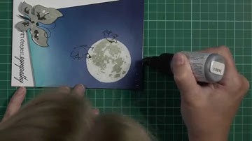 White Moon with Distress Inks