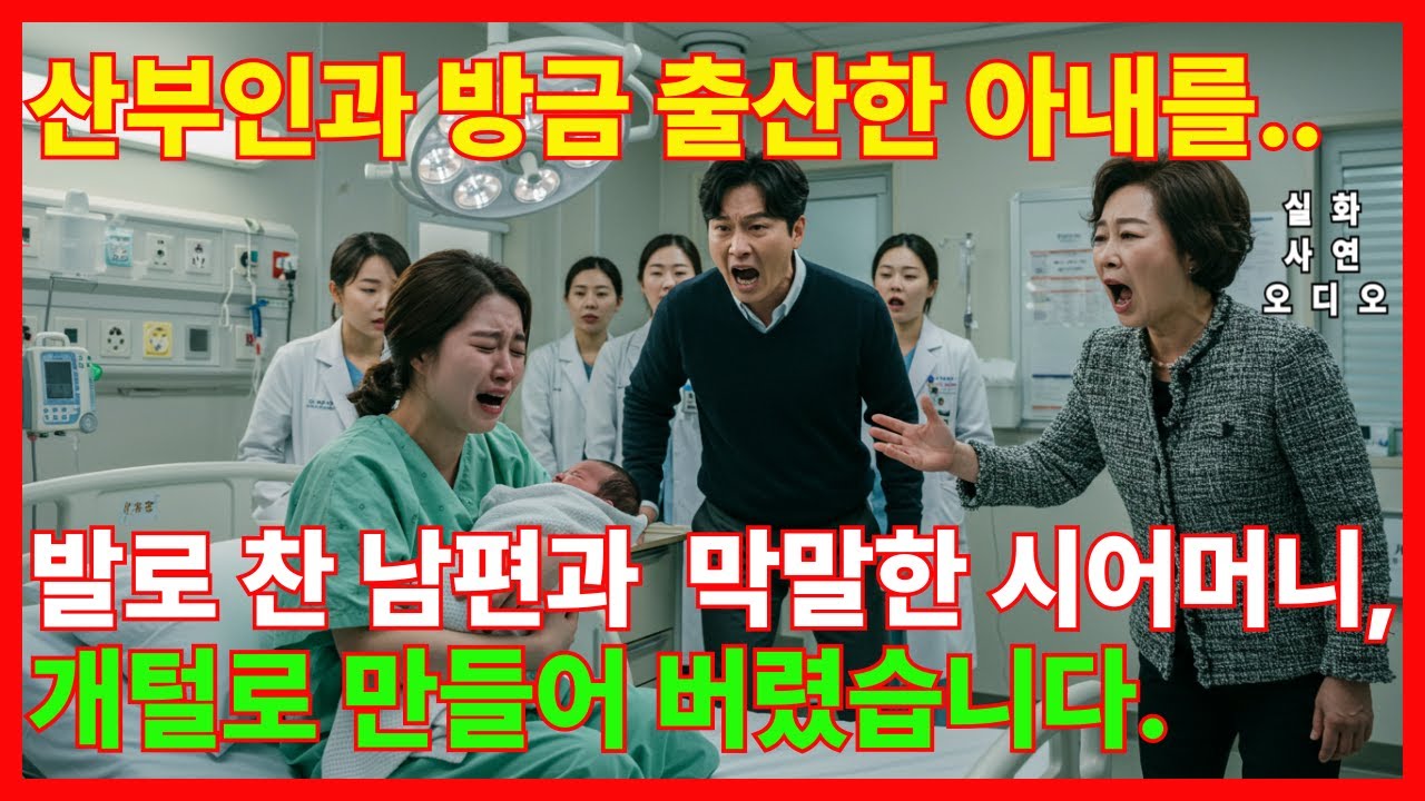 🔥실화사연-산부인과에서 방금 출산하고 나온 아내를 발로찬 남편과 막말한 시어머니, 개털로 만들어 버렸습니다.|인생사연|눈물실화|가족사연| 신청사연|반전사연| 감동사연|