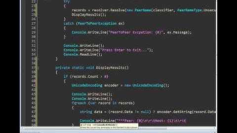 Peer to Peer with .NET Series: Part 3 - Resolving Peer Name Synchronously with C#