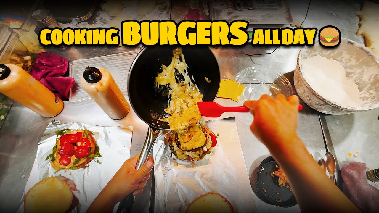 POV: A Full Day Working in a Fast Food Burger Shop 🍔 | Real Burger Cooking ASMR