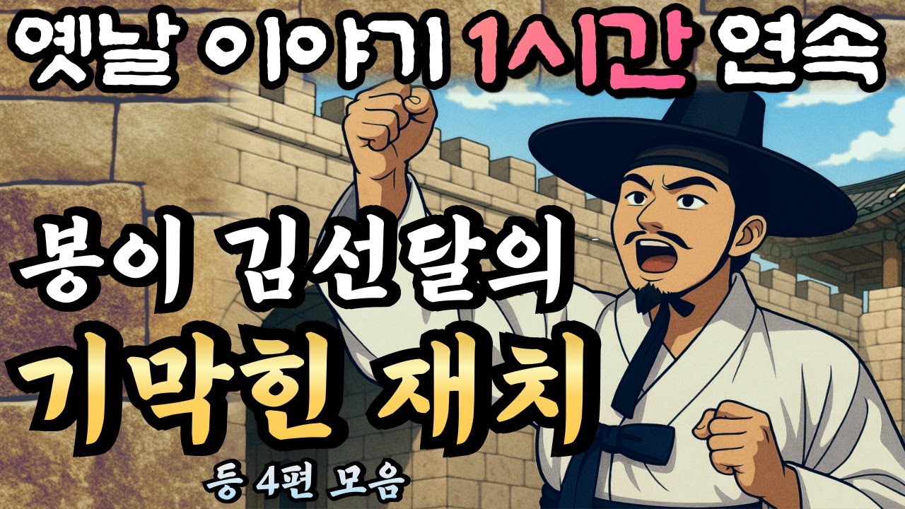 위기에 빠진 봉이 김선달의 번뜩이는 재치!! 봉이 김선달 이야기 등 4편🌛듣다보면 꿀잠드는 1시간 연속 옛날이야기/중간광고 없음/잘때 듣는 이야기,오디오북,전래동화