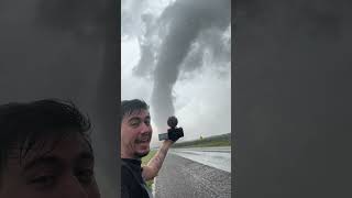 Guy Filming A Tornado 0.3 Miles Away From Him