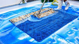The Hidden Beauty of This FILTHY White Rug Revealed! Satisfying ASMR Carpet Cleaning. #timelapse
