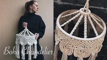 DIY: Macramé boho lampshade/ chandelier