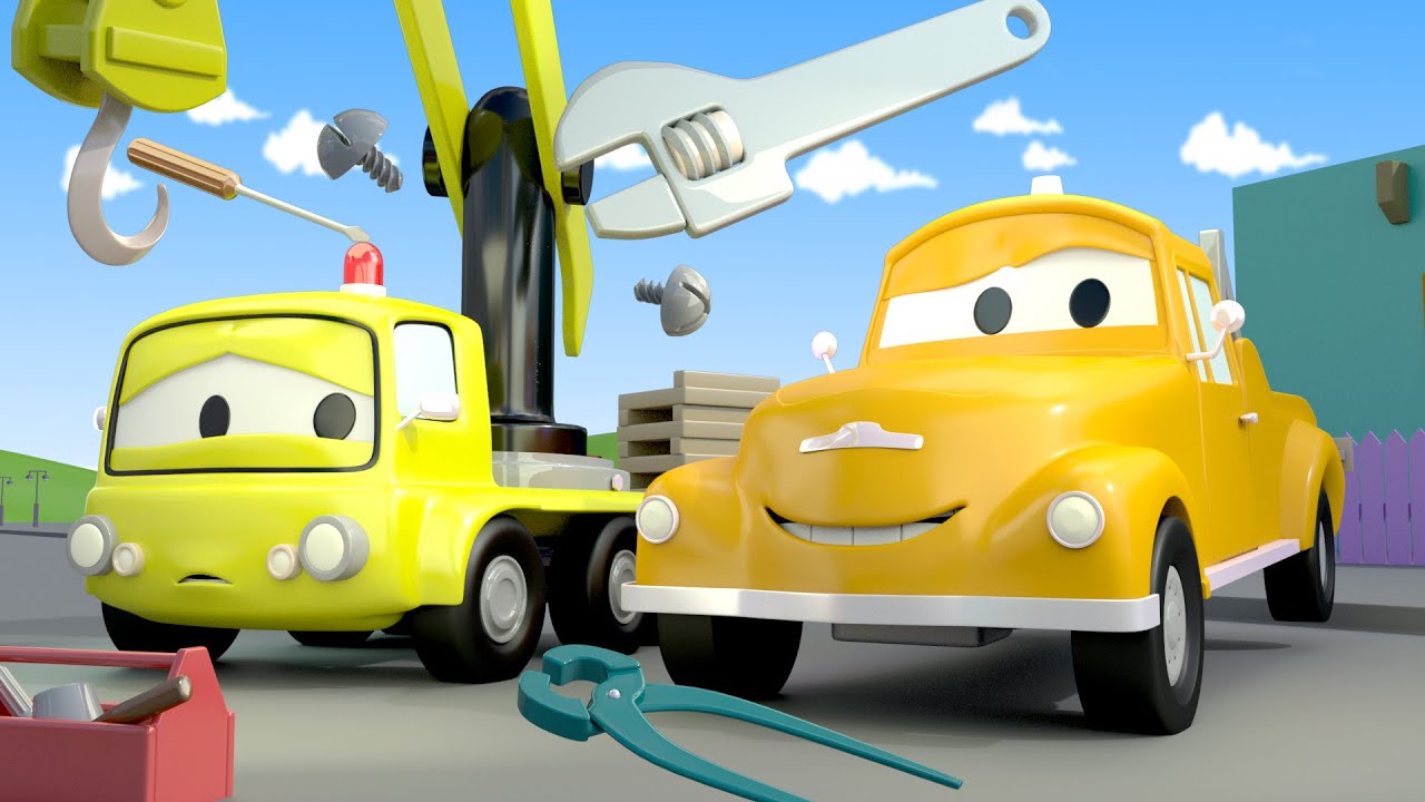 クレーン車のチャーリー２ カーシティーのレッカー車のトム I 子供向けアニメ レッカー車のトム L 子供向けトラックアニメ Truck Cartoon For Kids Youtube