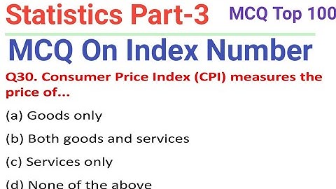 MCQ On Index Number | Statistic MCQ part 3 | Top MCQ