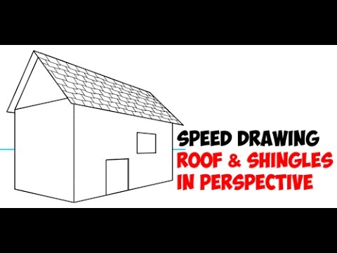 Speed Drawing How To Draw A Roof With Shingles Using 2 Point Perspective Quick Drawing