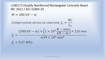 CONC101-106-102: Elastic Analysis of a Doubly Reinforced Rectangular Concrete Beam.